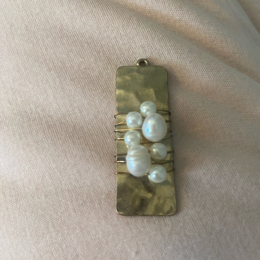 Gold and Pearl Artisan Pendant